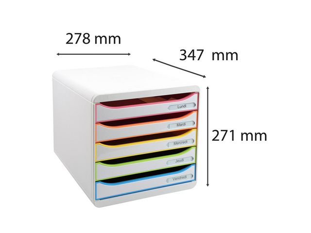 Blankettbox EXACOMPTA BIGBOX 5 lådor vit